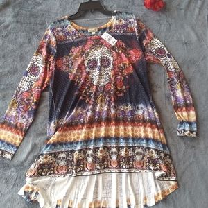 New Sugar Skull blouse size Large